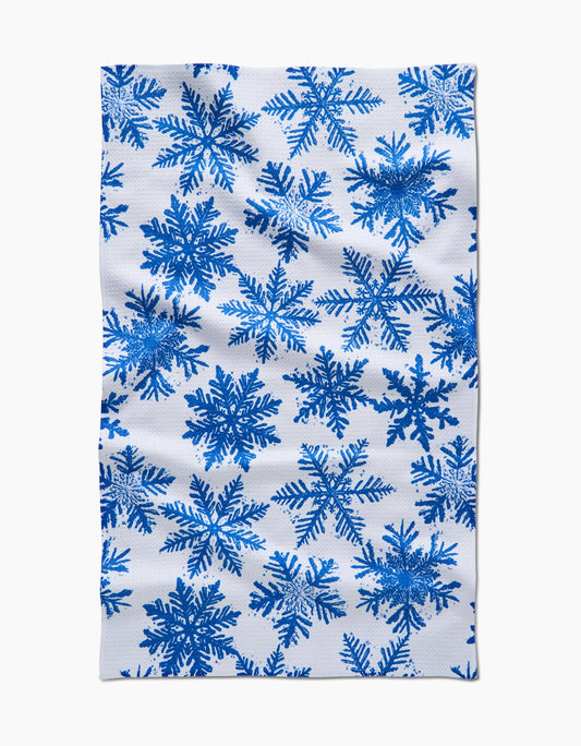 Snowy Days Blue Tea Towel