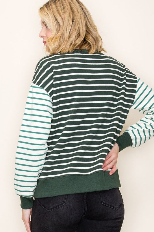 Stripe French Terry Sweatshirt