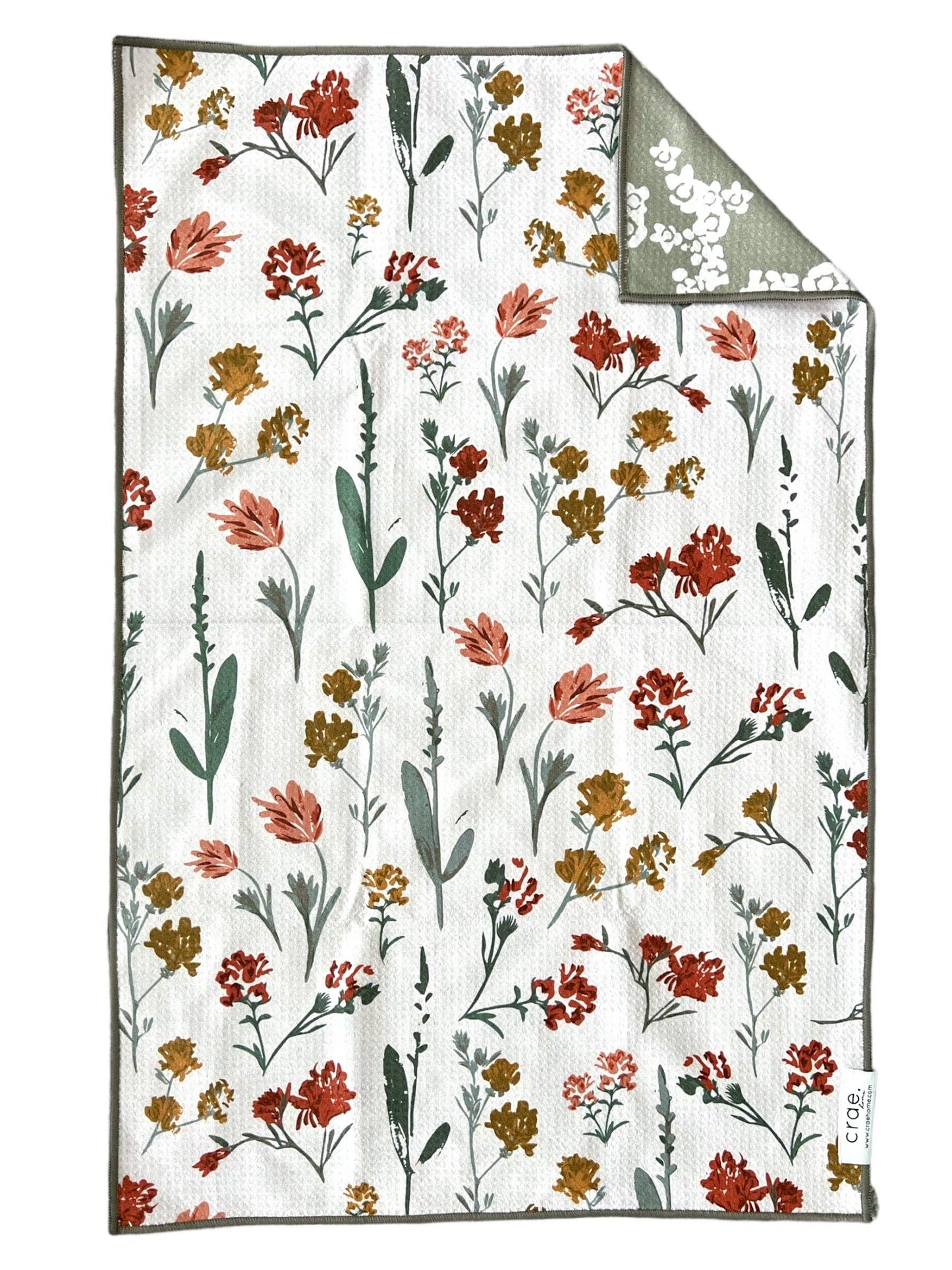 Mallory: Reversible Hand Towel: Cream/Sage / Hand Towel