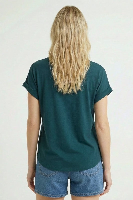 Terry Knit Roll Sleeve Tee