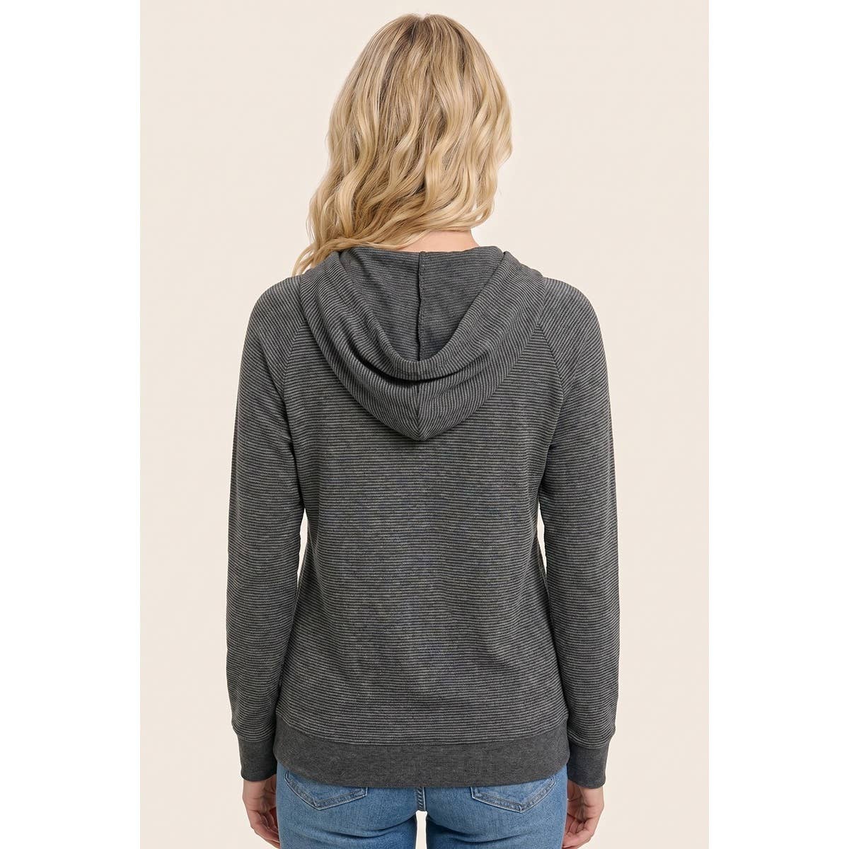 Black Pinstriped Hoodie