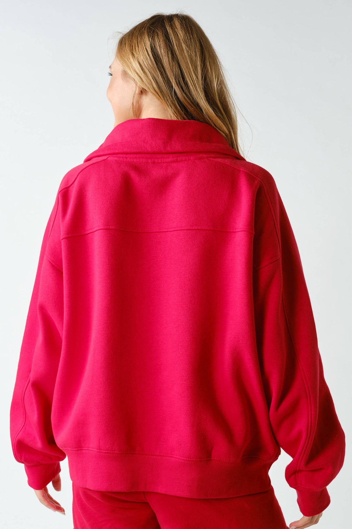 Mono B Cozy Cotton Fleece Half-Zip Pullover