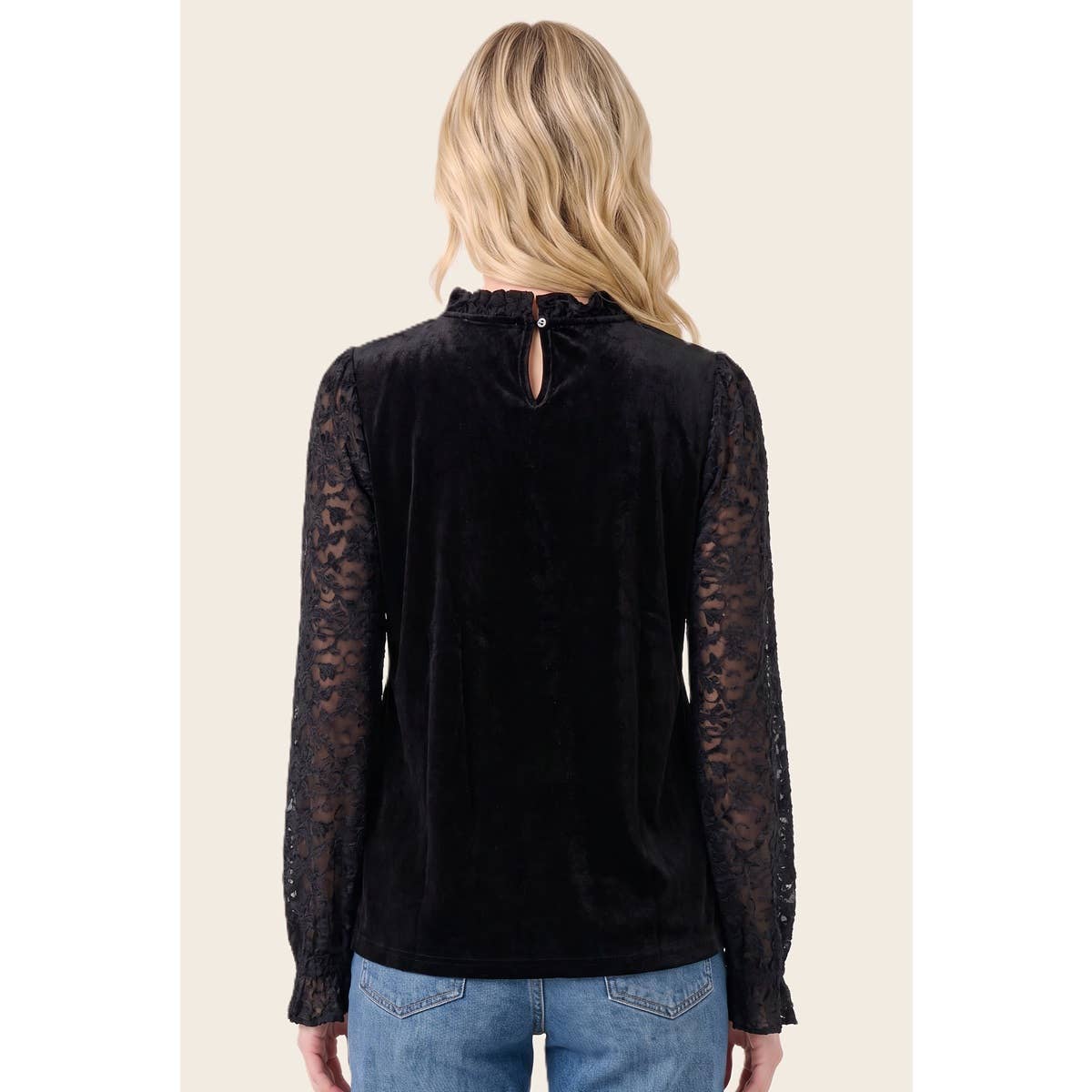 Burnout Velvet Sleeved Top