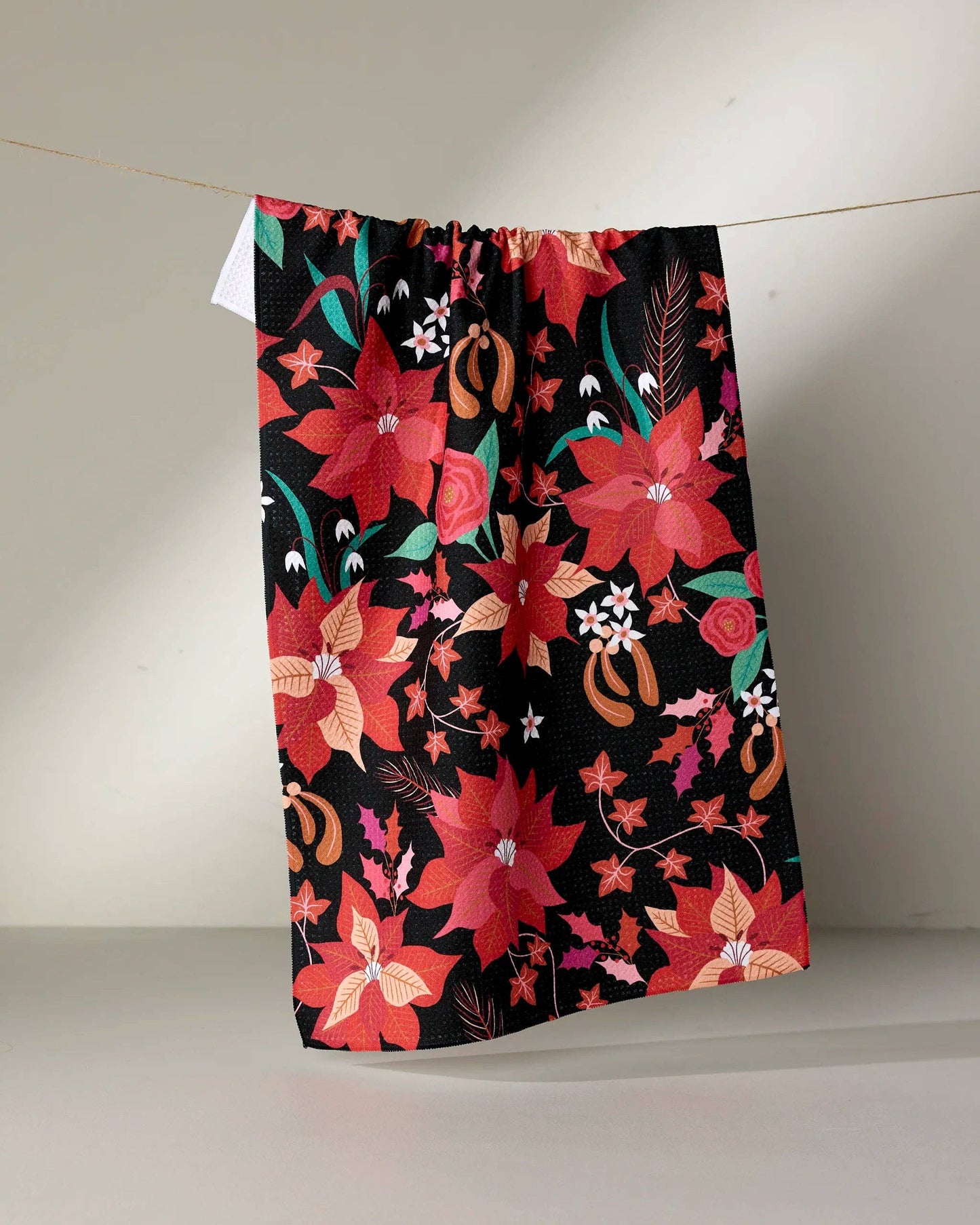 Poinsettia Tea Towel