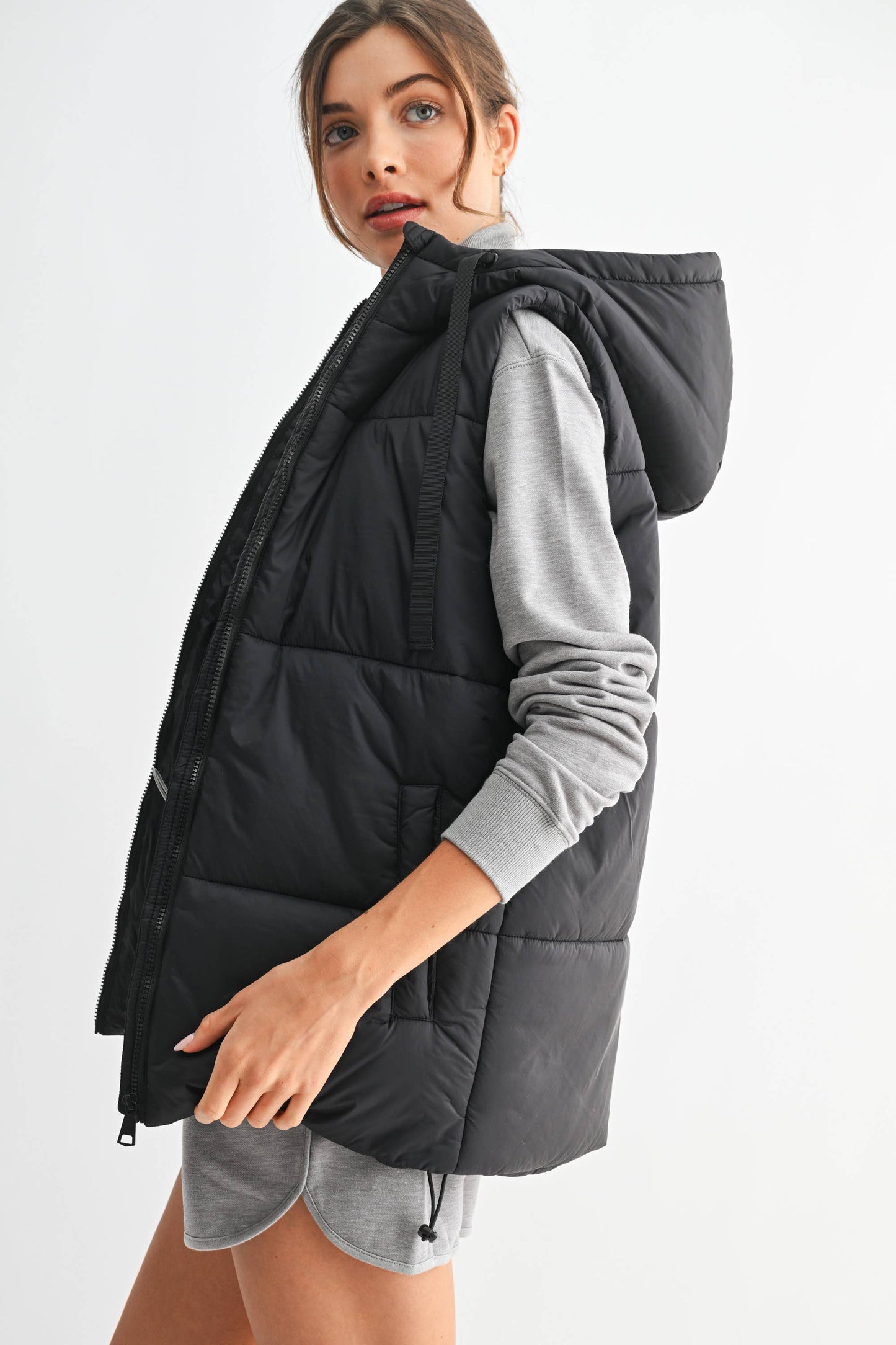 Mono B Longline High Neck Padded Vest