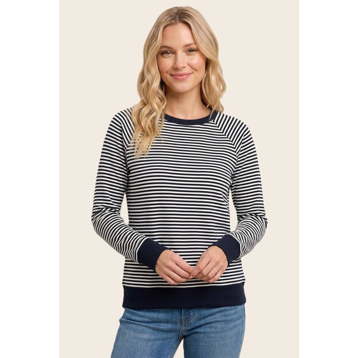 Navy Striped Top