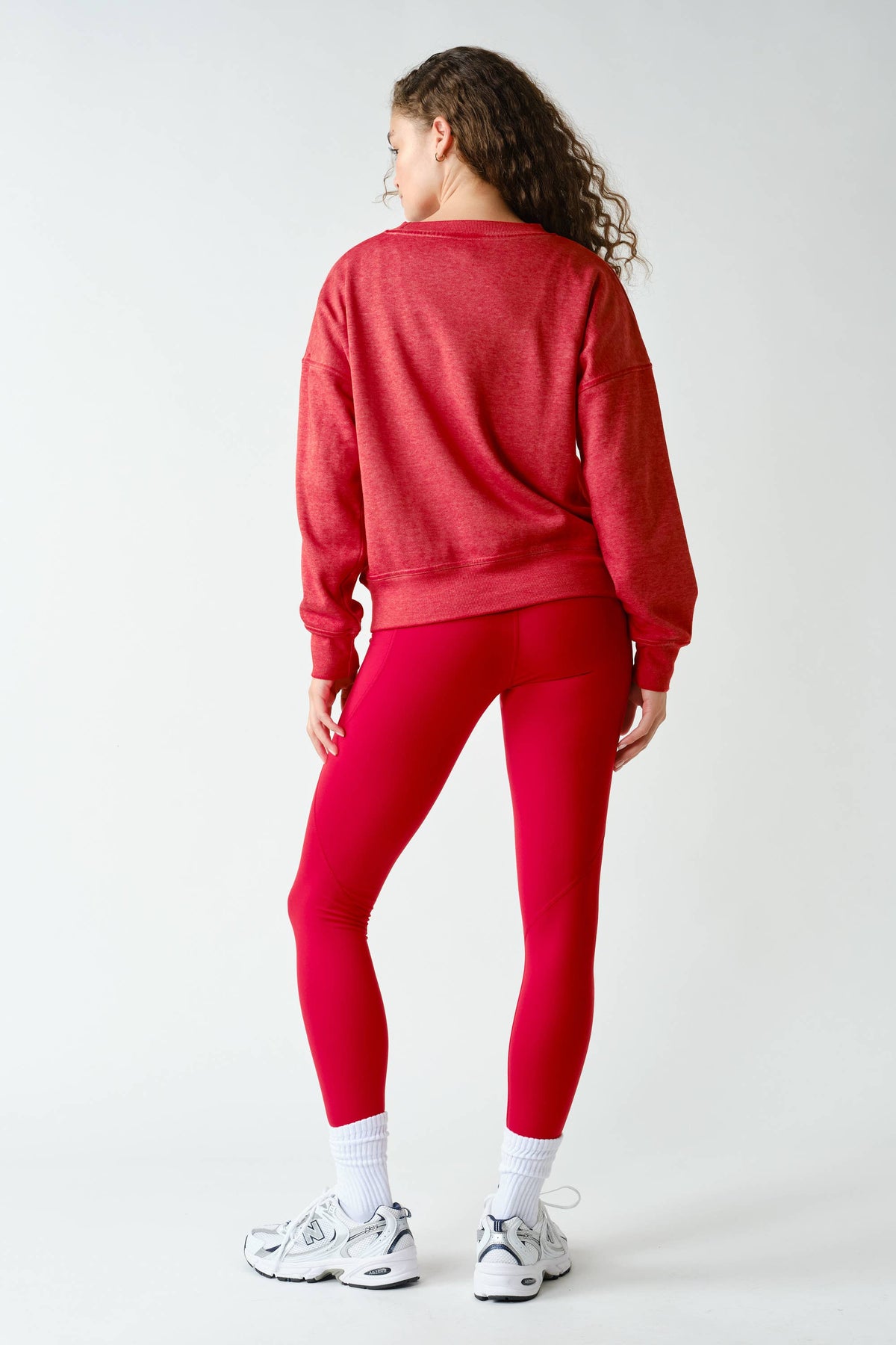 Mono B Garnet Red Burned Out Crewneck Sweater