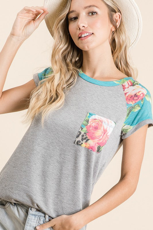 Floral Top with Pocket