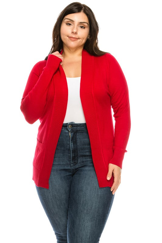 Plus Size Open Cardigan