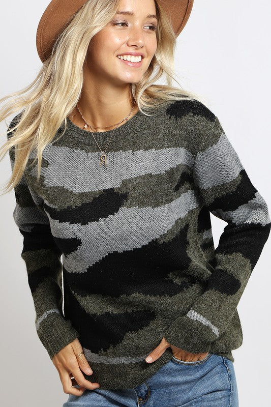 Camouflage Knitted Sweater
