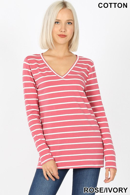 Striped V-Neck Top