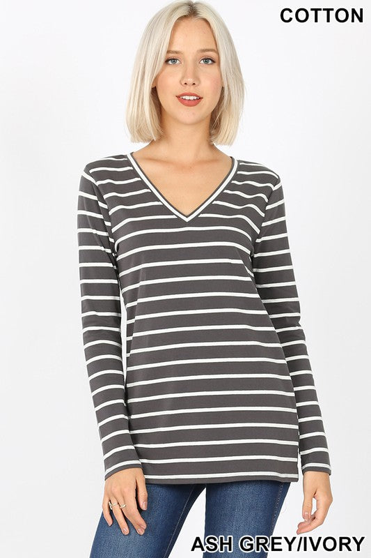 Striped V-Neck Top