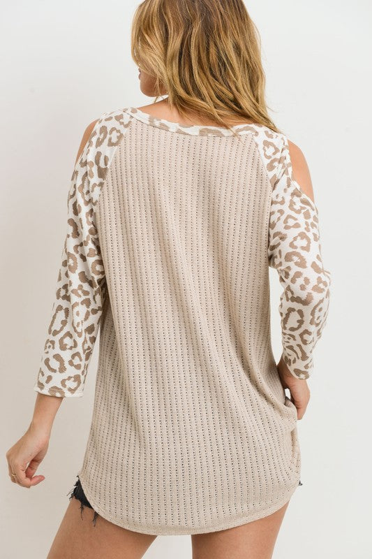 Leopard Contrast Top