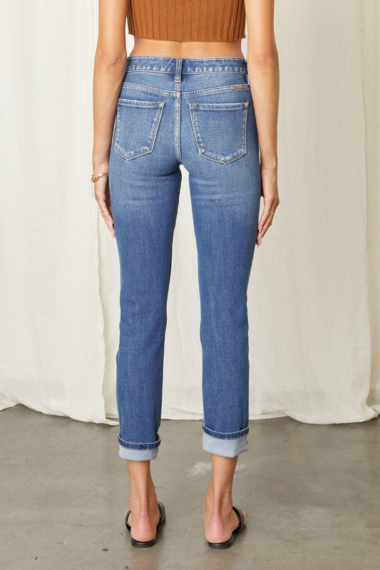 KanCan Mid Rise Skinny Straight Jeans