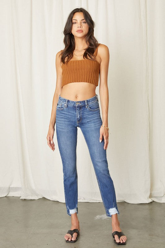KanCan Mid Rise Skinny Straight Jeans