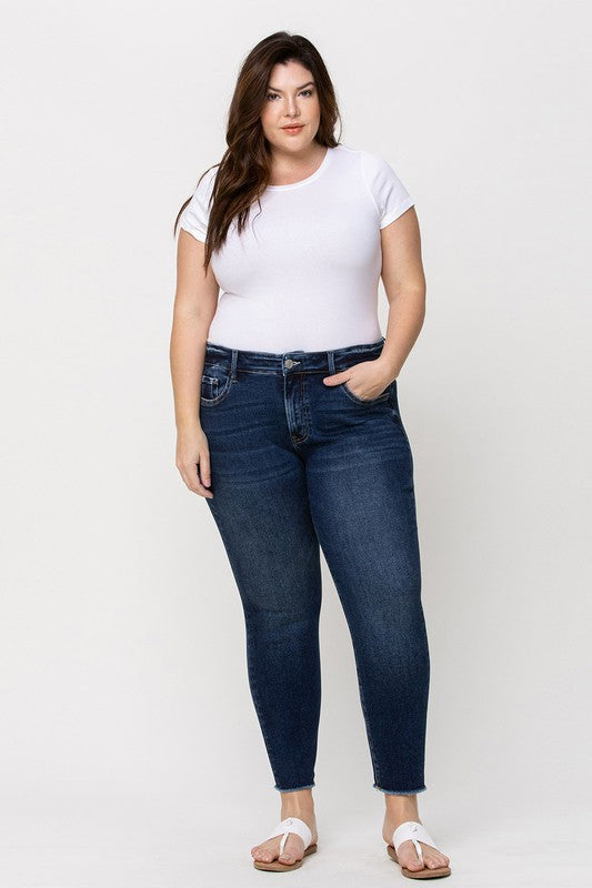 Plus Size Vervet Mid Rise Crop Skinny Jeans