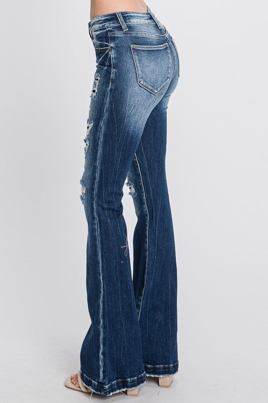 Mid Rise Bell Bottom Jeans