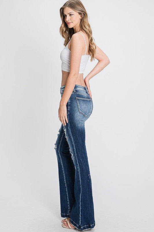 Mid Rise Bell Bottom Jeans