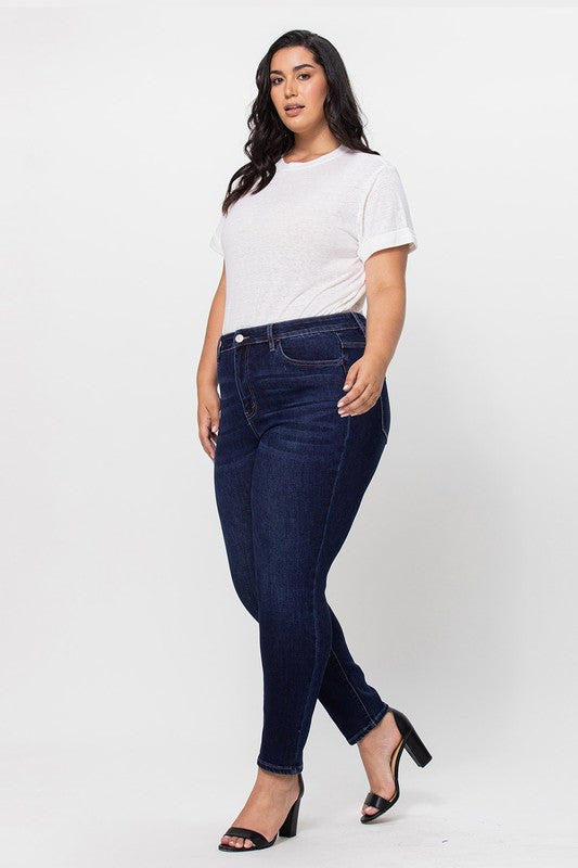 VERVET  Plus Size Modern Love High Rise Mom Fit Jeans VT1196-PL