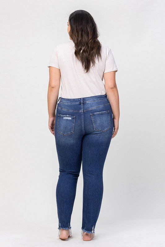 Plus Size Vervet High Rise Patched Button Up Jeans
