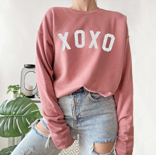 XOXO Silver Glitter Sweatshirt