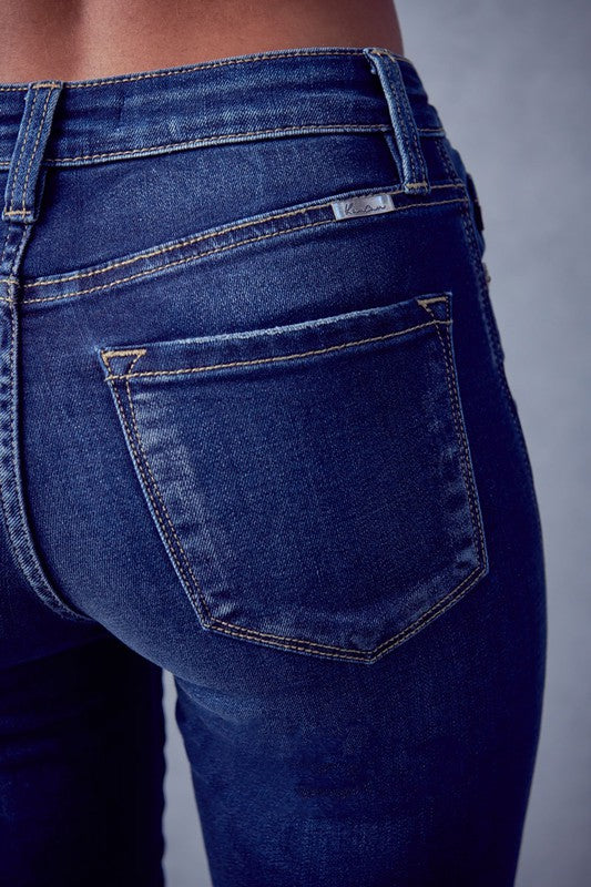 KanCan High Rise Twist Seam Frayed Hem Jeans