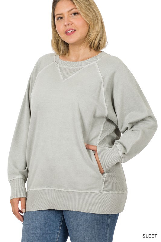 Plus Size French Terry Pullover with Pockets