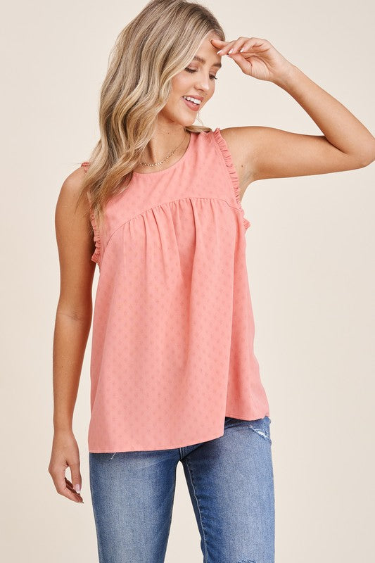 Ruffled Sleeveless Top