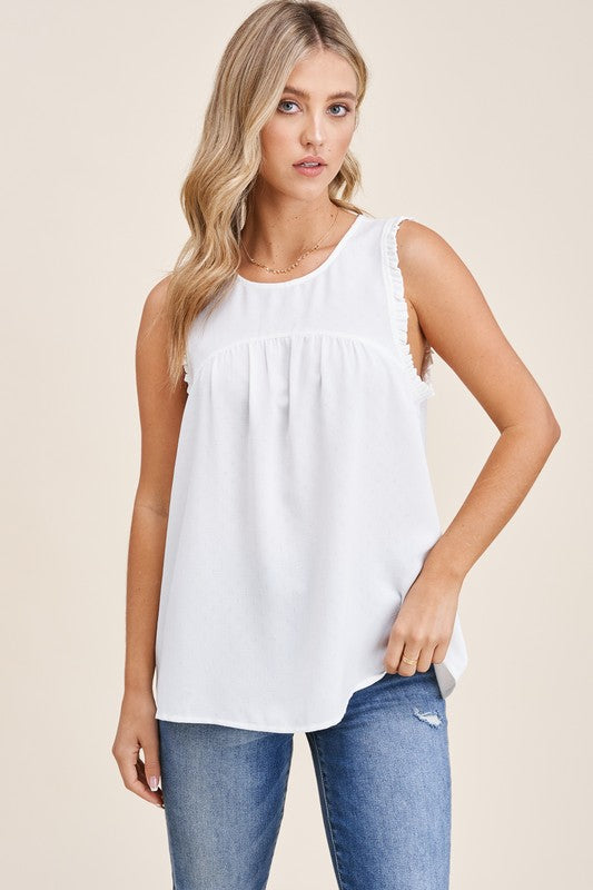 Ruffled Sleeveless Top