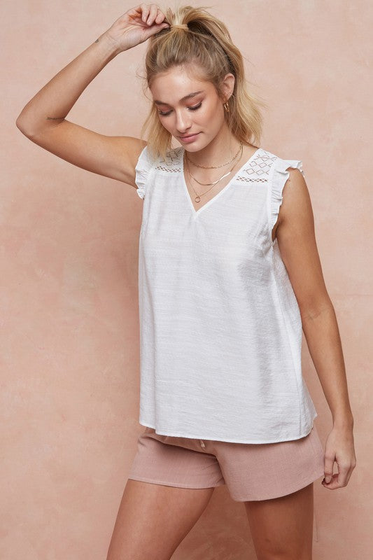 Lace V-Neck with Back Detail