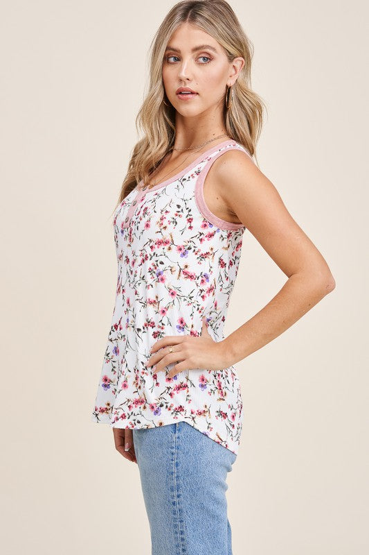 Floral Button up Tank