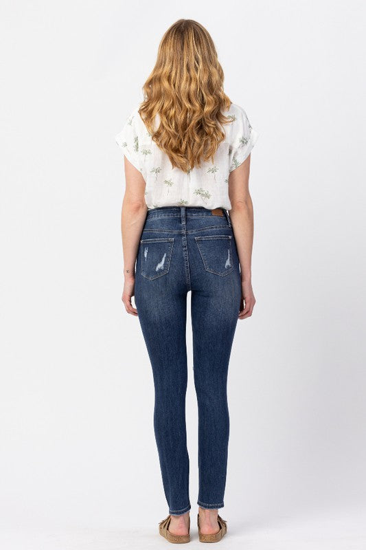 Judy Blue Button Fly Cuffed Skinny