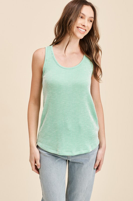 Two Tone Ribbed Tank