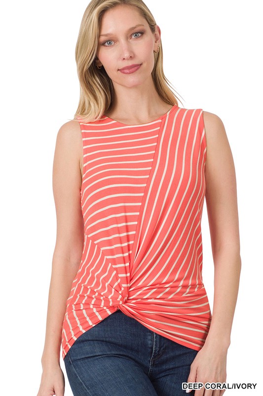 Striped Knot Sleeveless Top
