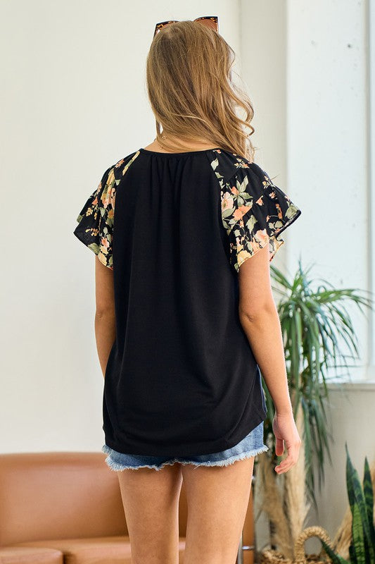 Floral Tiered Sleeve Top