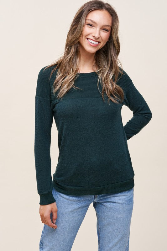 Raglan Long Sleeve Sweater Top