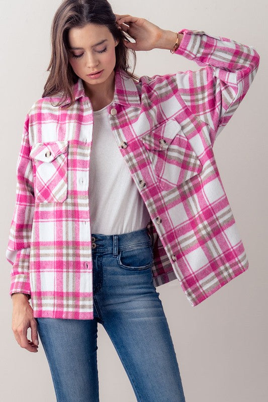 Pink Plaid Shacket