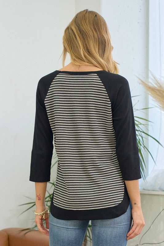 Striped Raglan Top