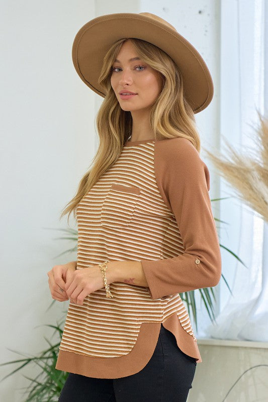 Striped Raglan Top