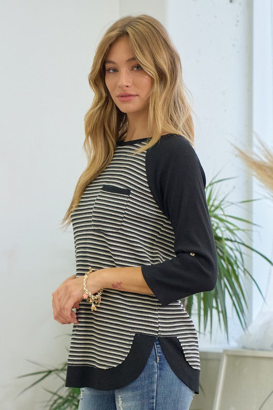 Striped Raglan Top