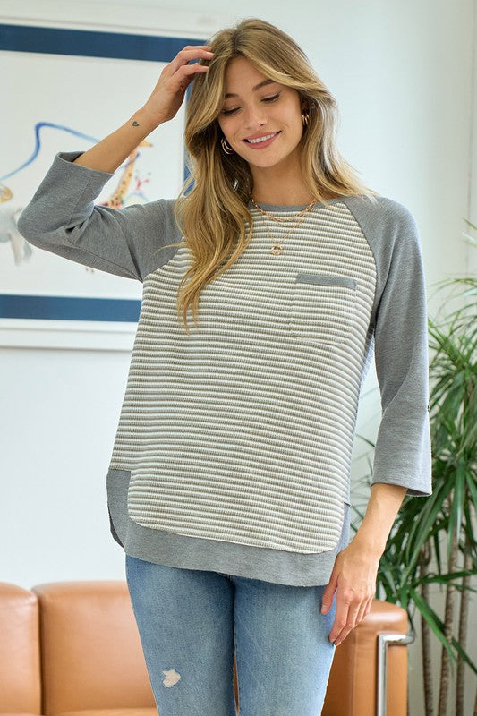 Striped Raglan Top