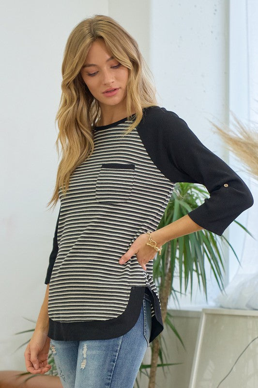 Striped Raglan Top