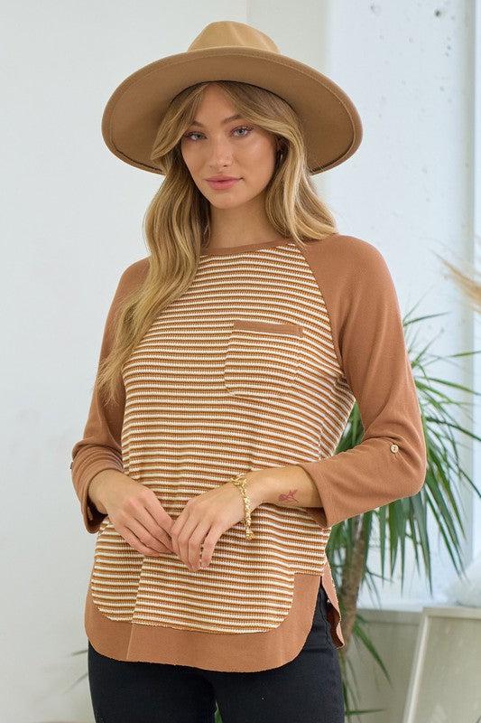 Striped Raglan Top