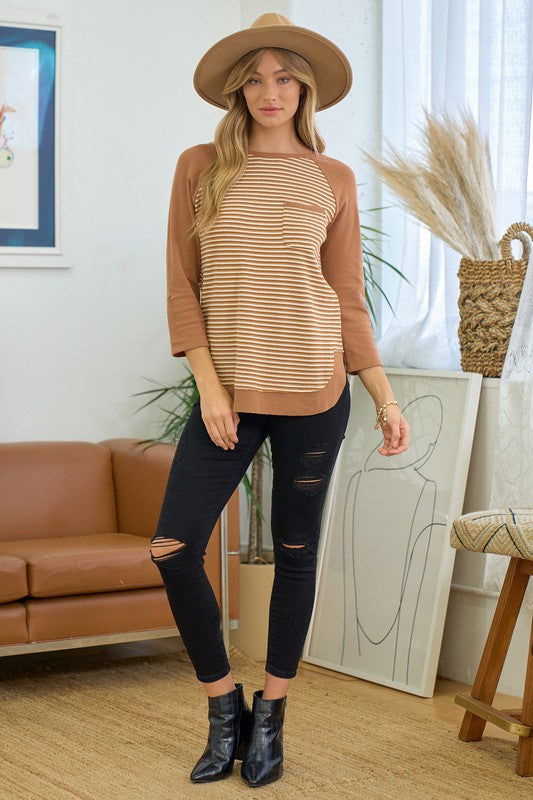 Striped Raglan Top