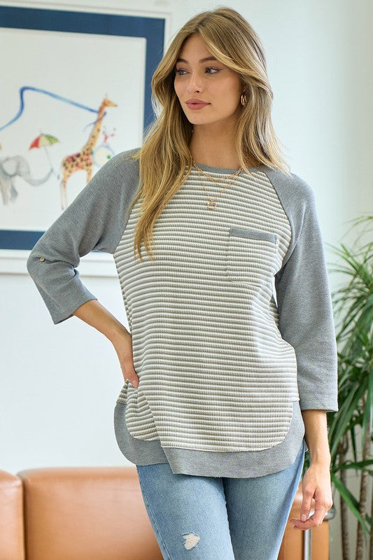 Striped Raglan Top