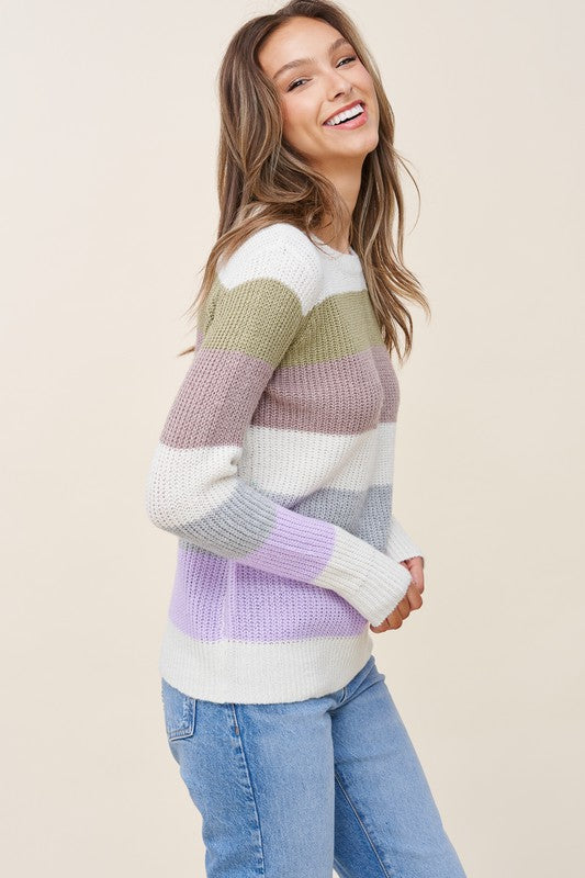 Crewneck Color Block Sweater
