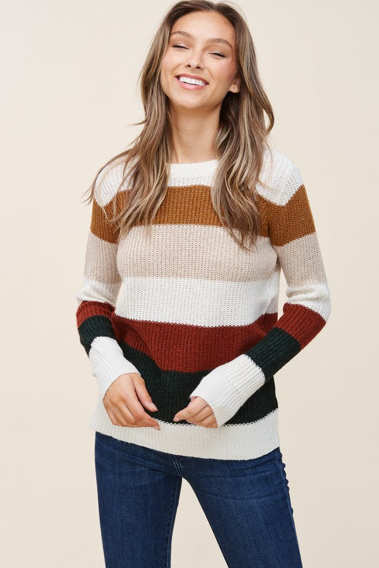 Crewneck Color Block Sweater