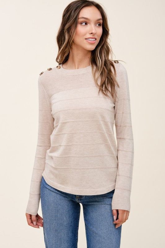 Pintucked Pullover Sweater