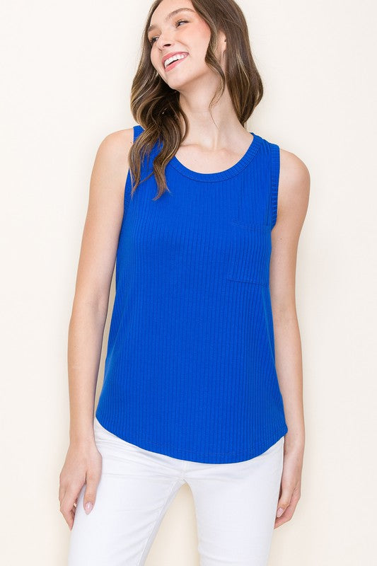 Wide Ribbed Sleeveless Top
