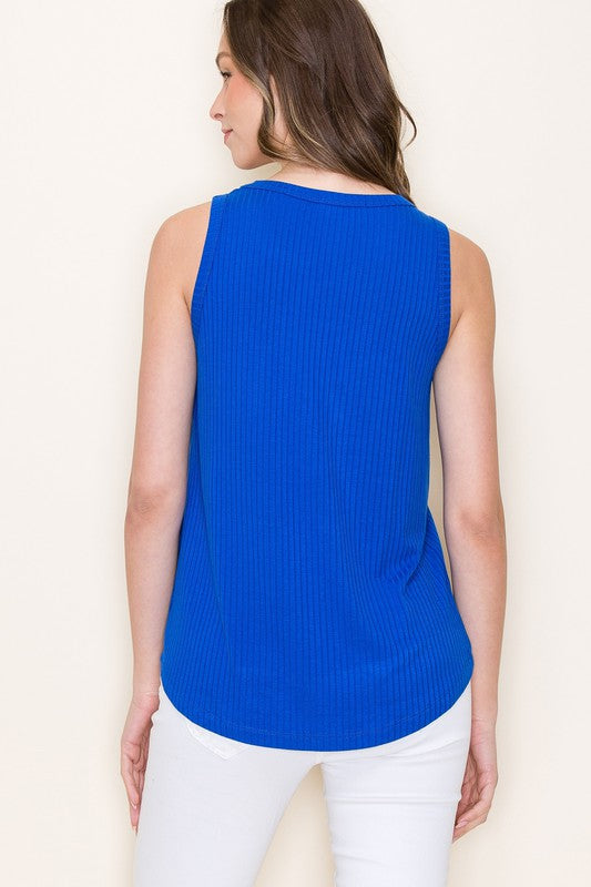Wide Ribbed Sleeveless Top